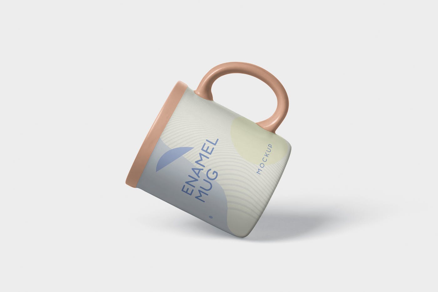 带把手圆形搪瓷杯马克杯图案设计素材库精选 Round Enamel Mug Mockup With Handle插图(4)