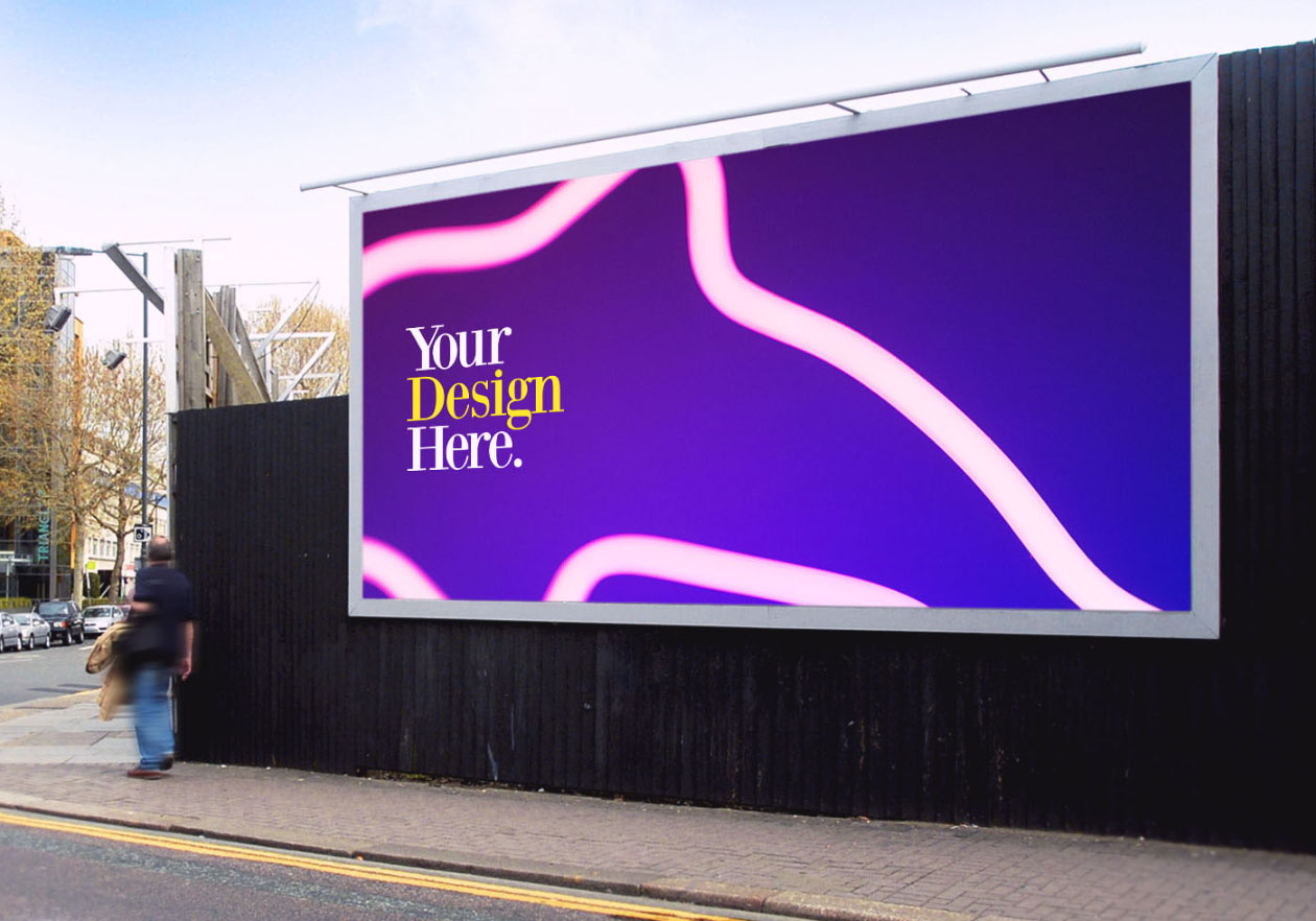 大型公路广告牌广告演示样机模板 Free Billboards Mockup插图(1)