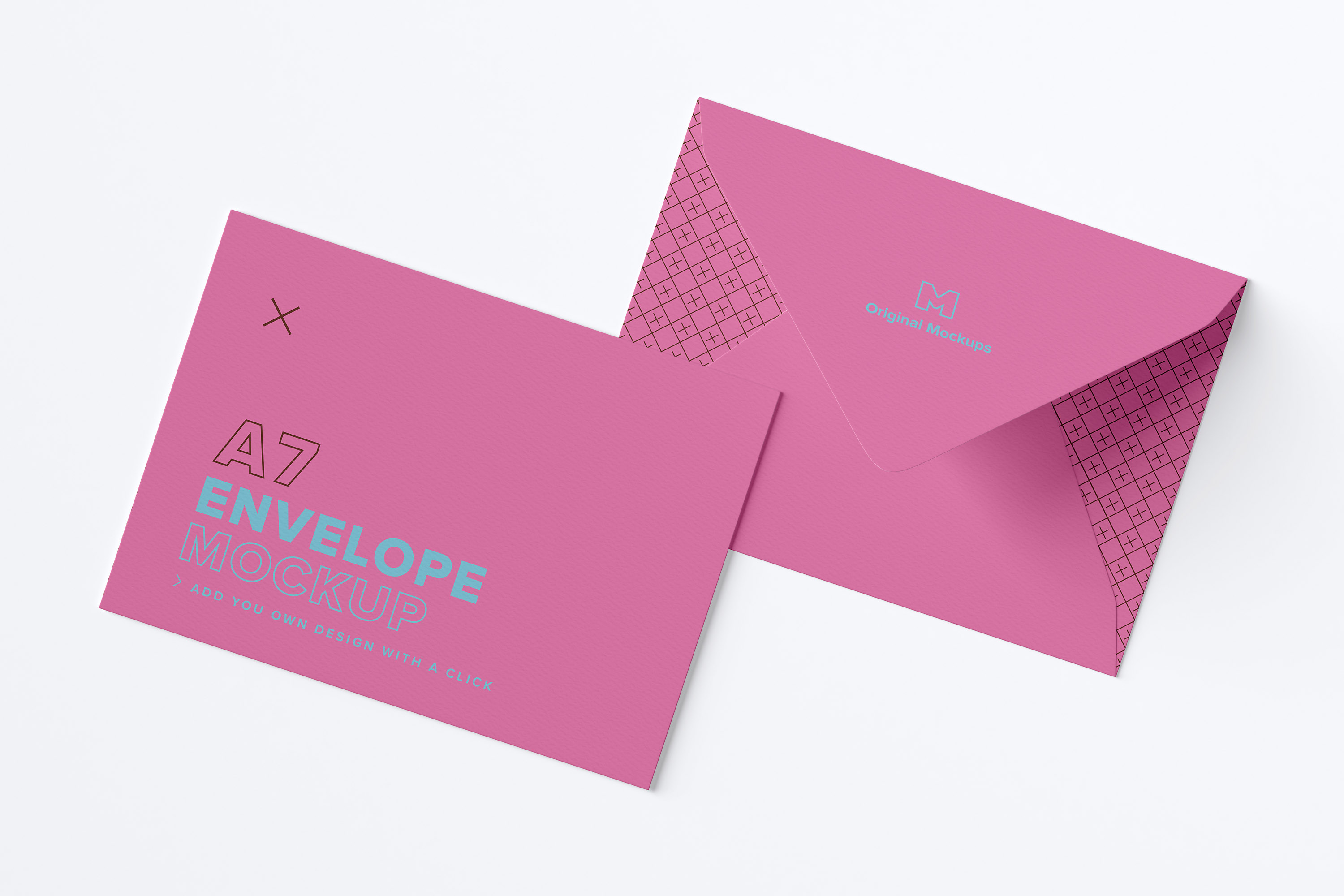 A7尺寸大小信封设计样机模板 A7 Envelope Exterior Layout Mockup插图(2)