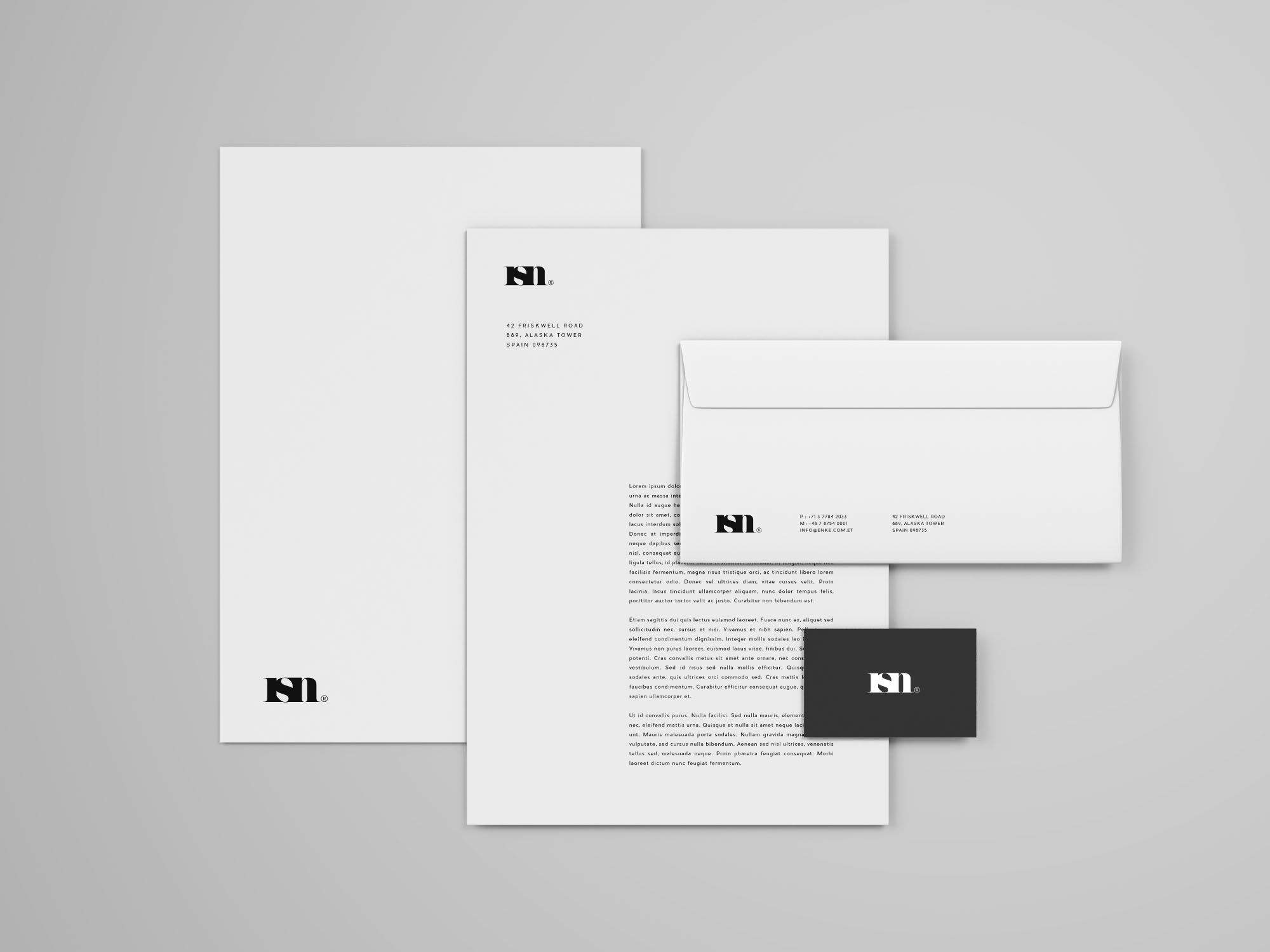 信封/信纸/名片设计效果图样机模板 Simple Stationery Mockup Template插图