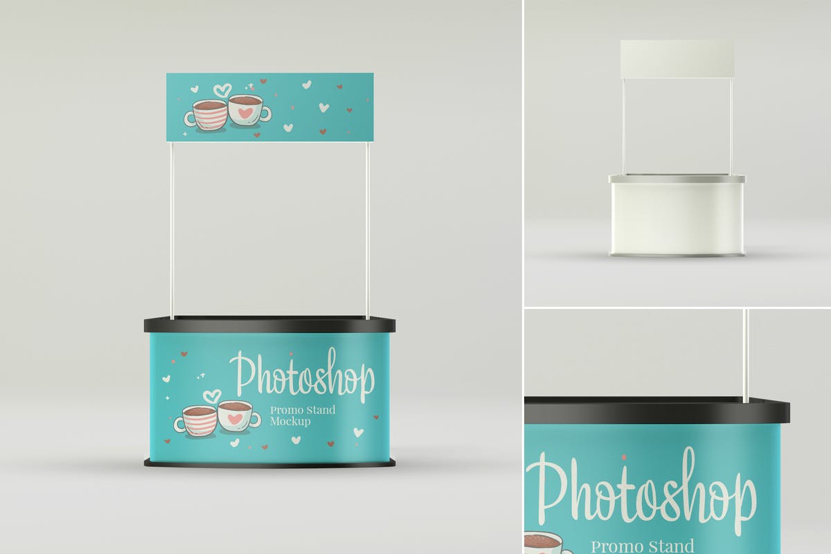 广告活动/食品摊位设计样机模板 Promo Stand Mockup插图