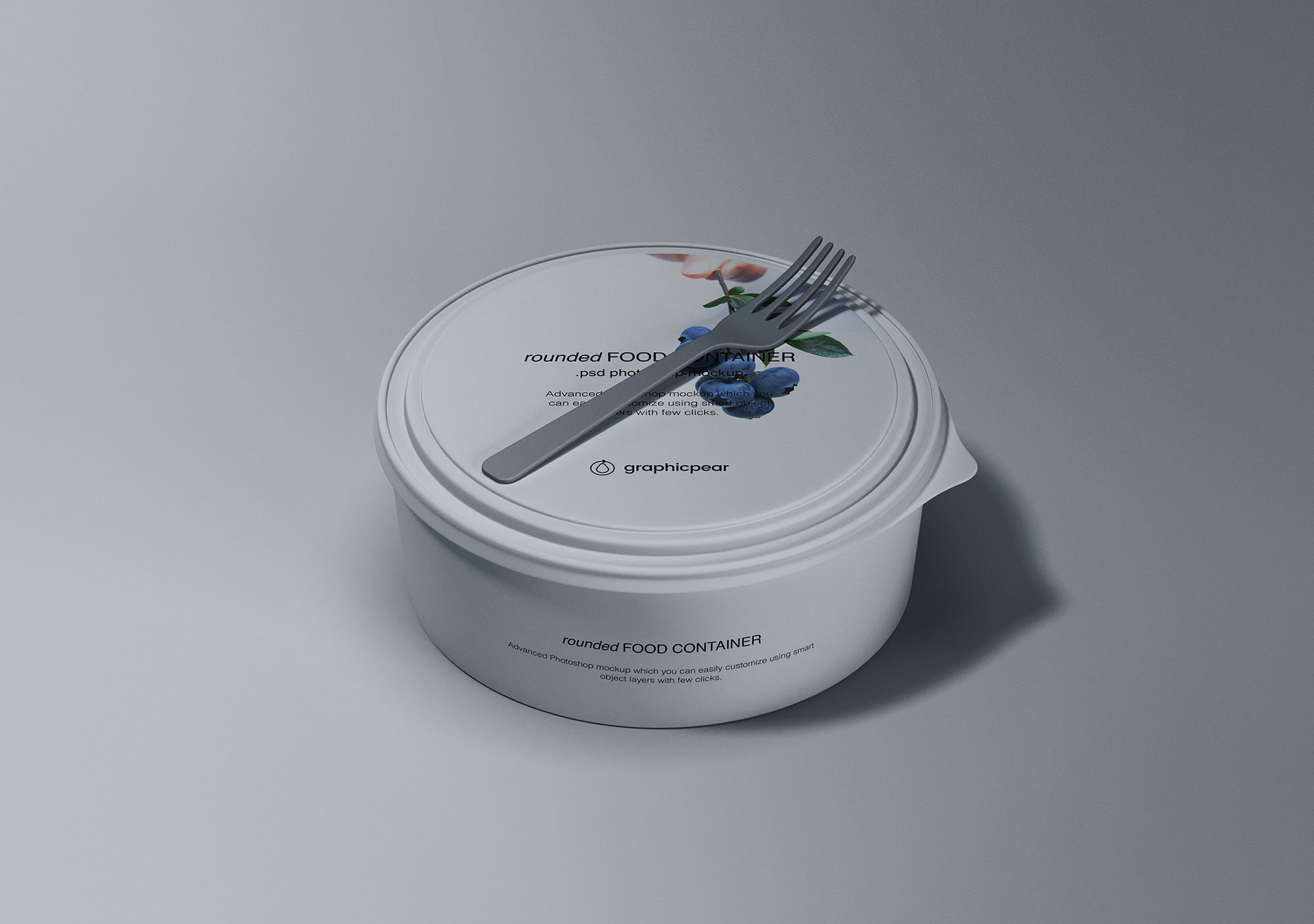 圆形快餐外卖食品包装盒设计展示素材库精选 Rounded Food Container Mockup插图