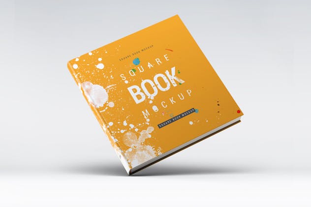 方形精装图书封面效果图样机素材库精选 Square Book Mock-Up插图(2)
