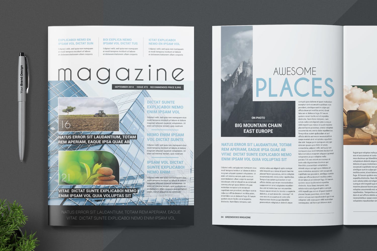 农业/自然/科学主题素材库精选杂志排版设计模板 Magazine Template插图