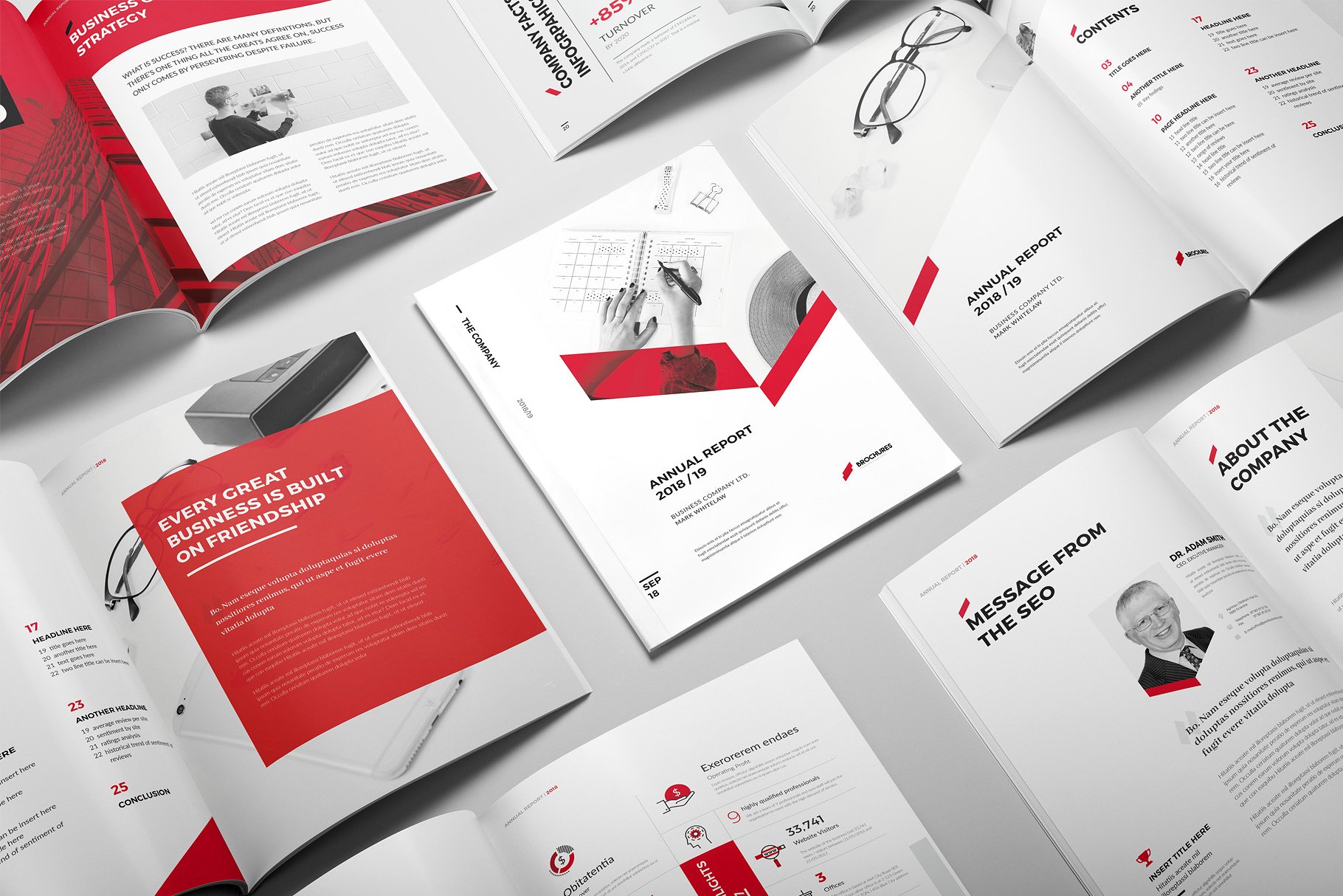 极简主义年度报告杂志模板下载 Sharp Annual Report [indd]插图(2)