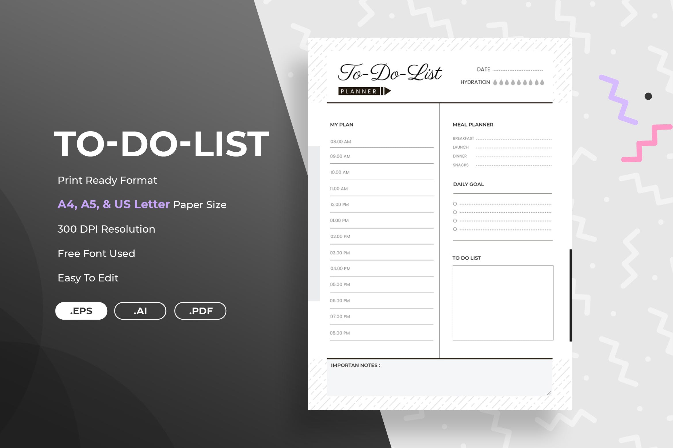 待办事项记录表格设计模板 To-Do List Planner插图