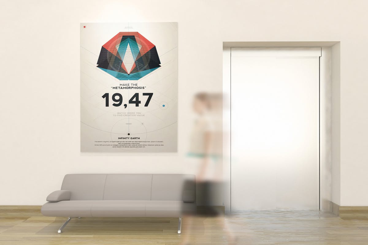 橱窗海报＆艺术墙画框样机 Poster and Art Wall Mockups插图
