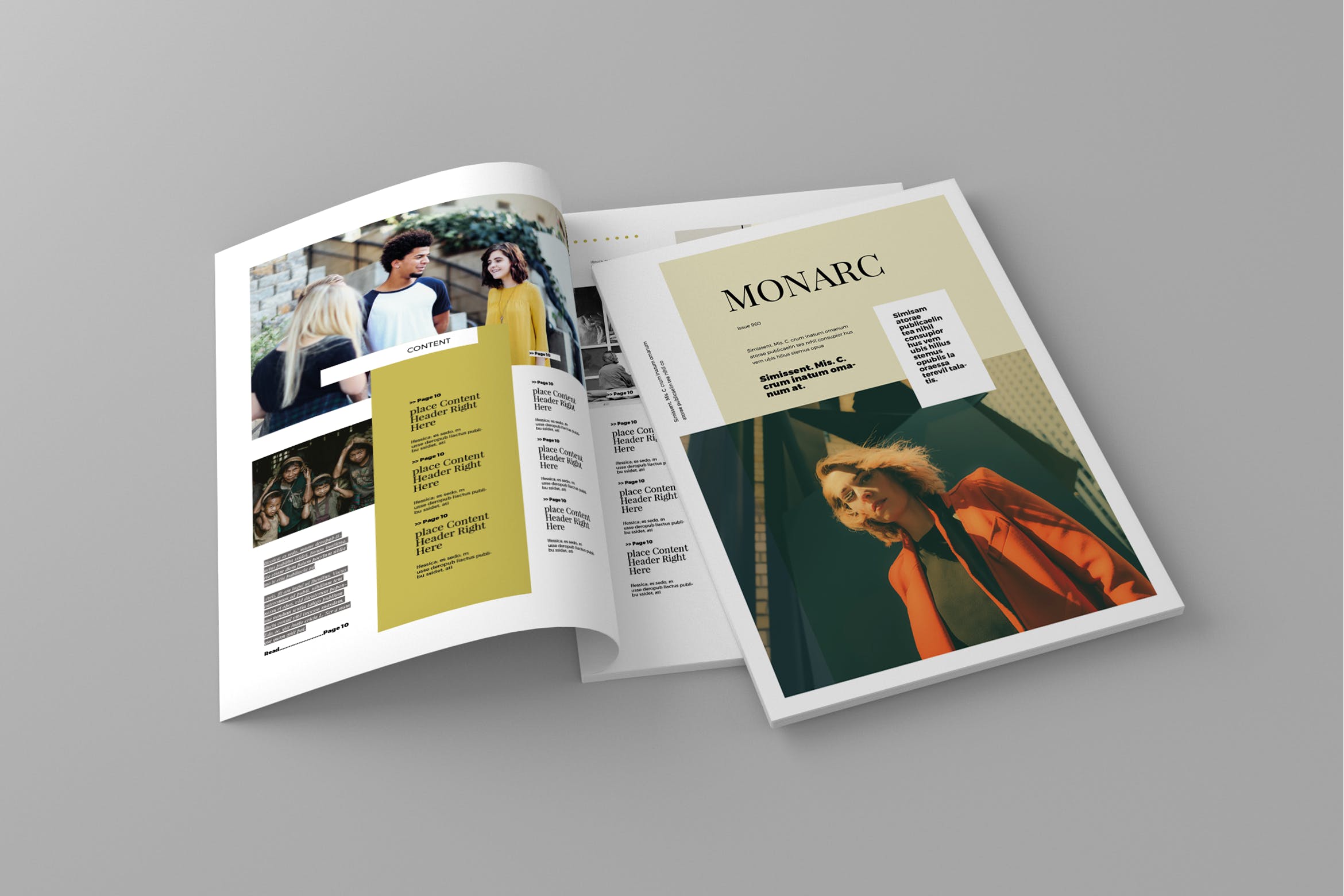 时尚企业素材库精选杂志排版设计模板 Monarc – Magazine Template插图