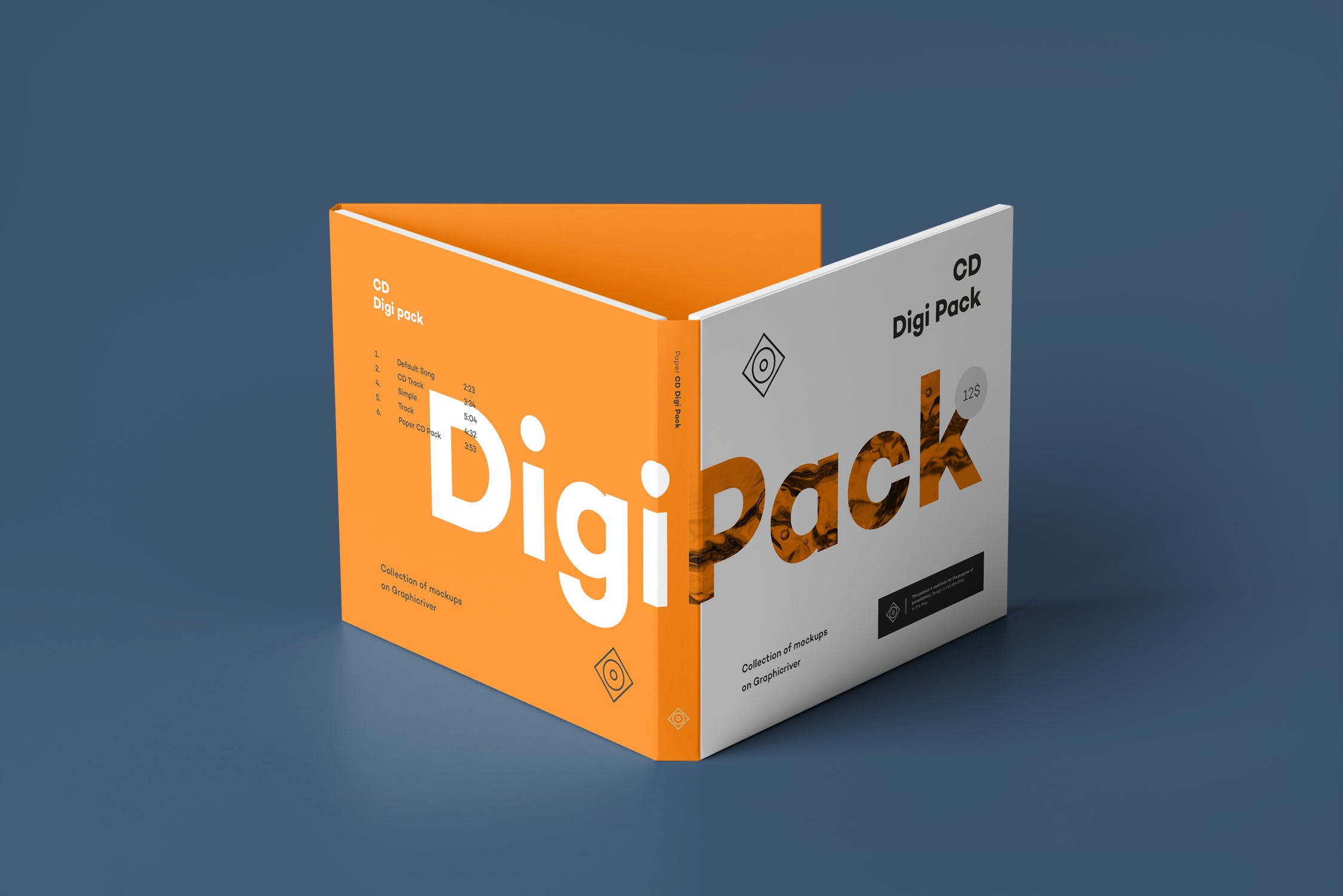 CD光碟封面&包装盒设计图素材库精选模板v8 CD Digi Pack Mock-up 8插图(9)