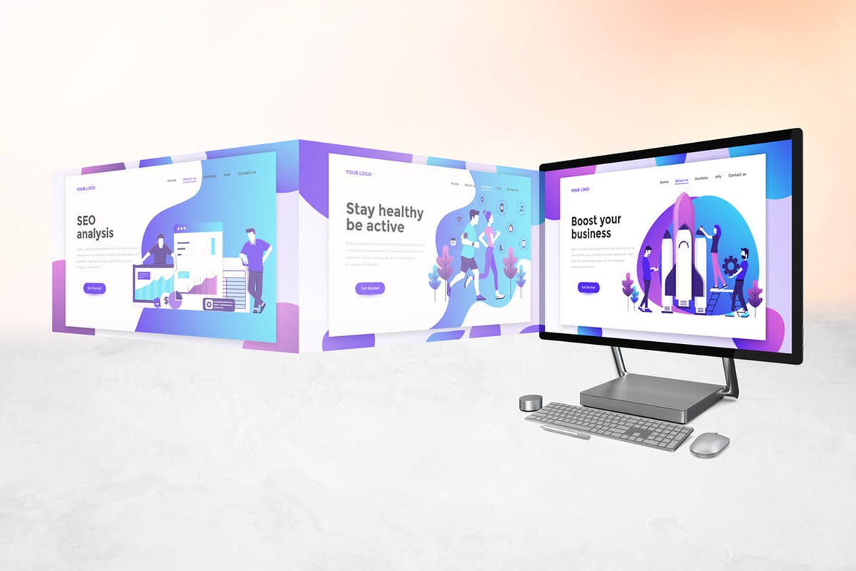 微软一体机电脑样机模板 Surface Studio Mockup V.2插图