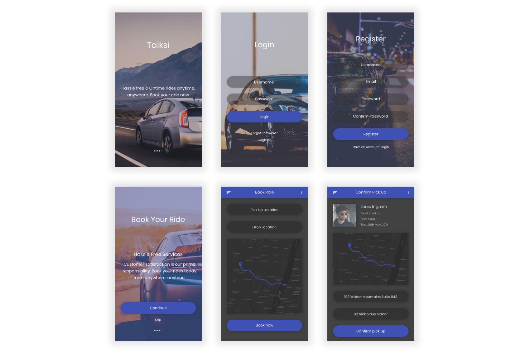 出租车打车APP应用UI界面设计Sketch模板 Taiksi – Taxi & Cab Booking Sketch UI Kit插图(12)