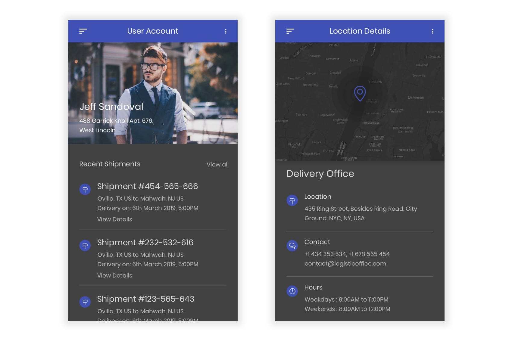 物流运输快递企业APP应用UI设计XD模板 Taark – Logistics & Transport Adobe XD UI Kit插图(2)