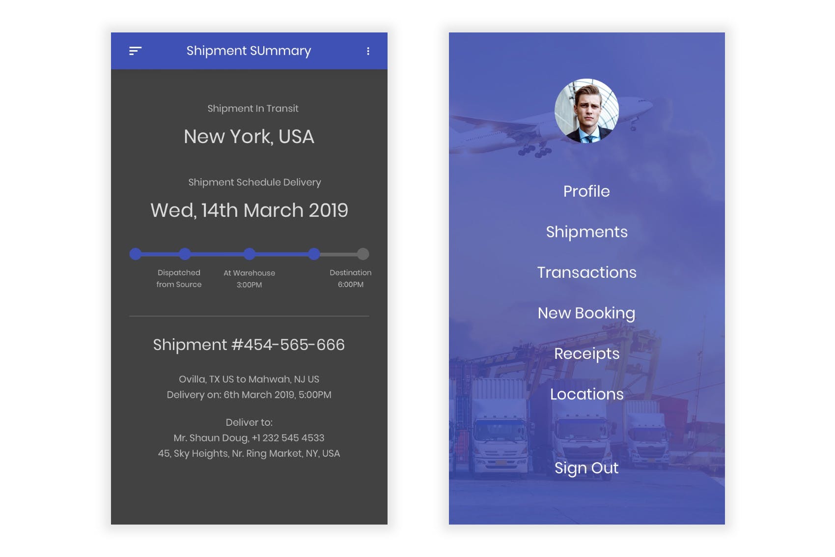 物流运输快递企业APP应用UI设计XD模板 Taark – Logistics & Transport Adobe XD UI Kit插图(4)