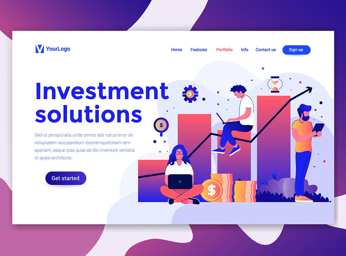 现代扁平化设计风格网站&APP设计素材库精选概念插画合集 Landing page templates kit插图(8)