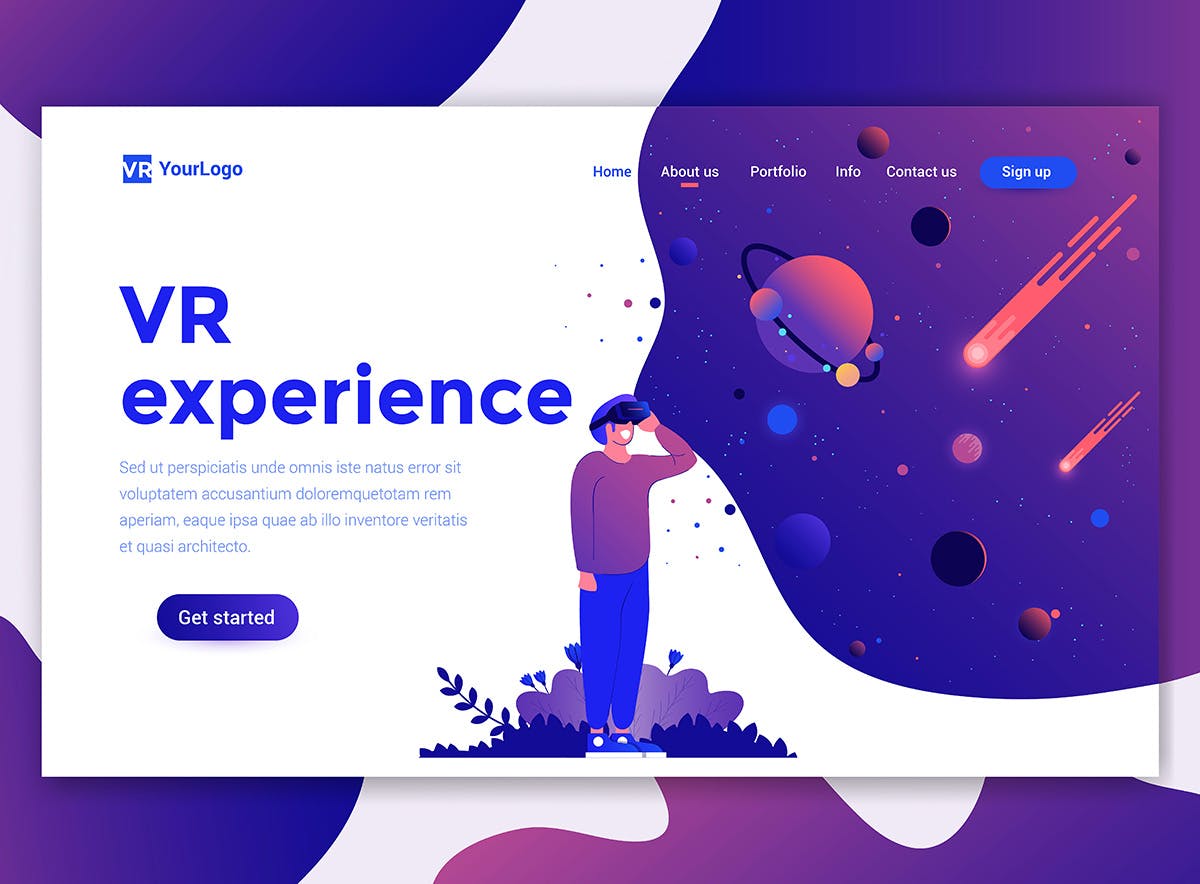 现代扁平化设计风格网站&APP设计素材库精选概念插画合集 Landing page templates kit插图(11)