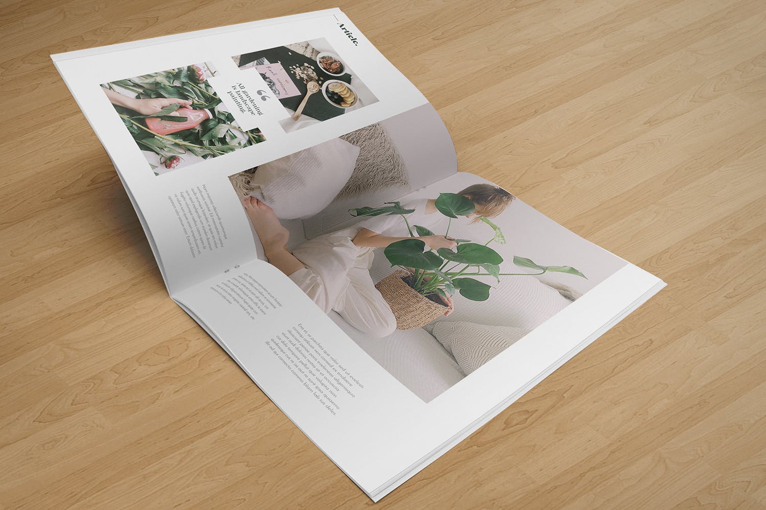 A4宣传小册子/企业画册翻页视图样机素材库精选 A4 Brochure Mockup Open Pages插图(2)