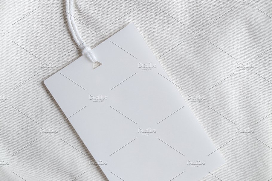 服装服饰标签吊牌样机 Clothes label tag blank white mockup插图(1)