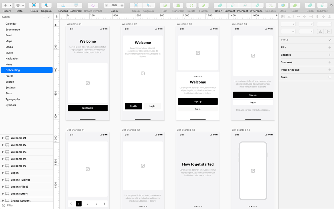 适用于iPhone 11手机APP应用UI设计线框图组件 iPhone Wireframe Kit插图(1)