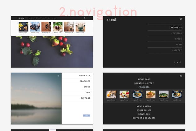 专业Web用户界面工具包UI模板[Sketch] 4ocal Web UI Kit for Sketch插图(5)