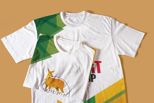 时髦圆领T恤品牌服装样机 Modish Round Neck T-Shirts Mockups插图(1)