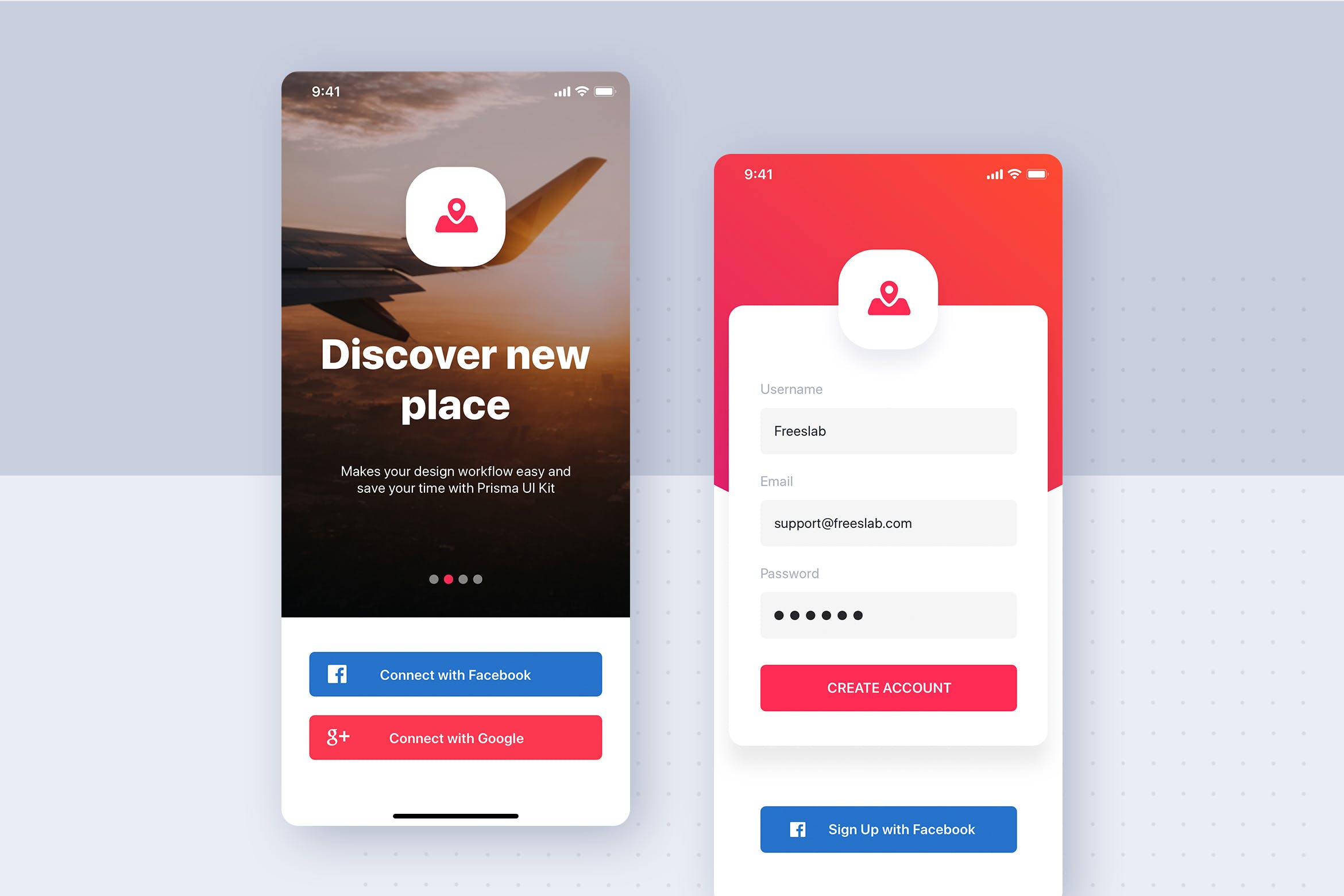 APP社交账号注册登录UI设计界面模板v3 Login Mobile UI concept插图