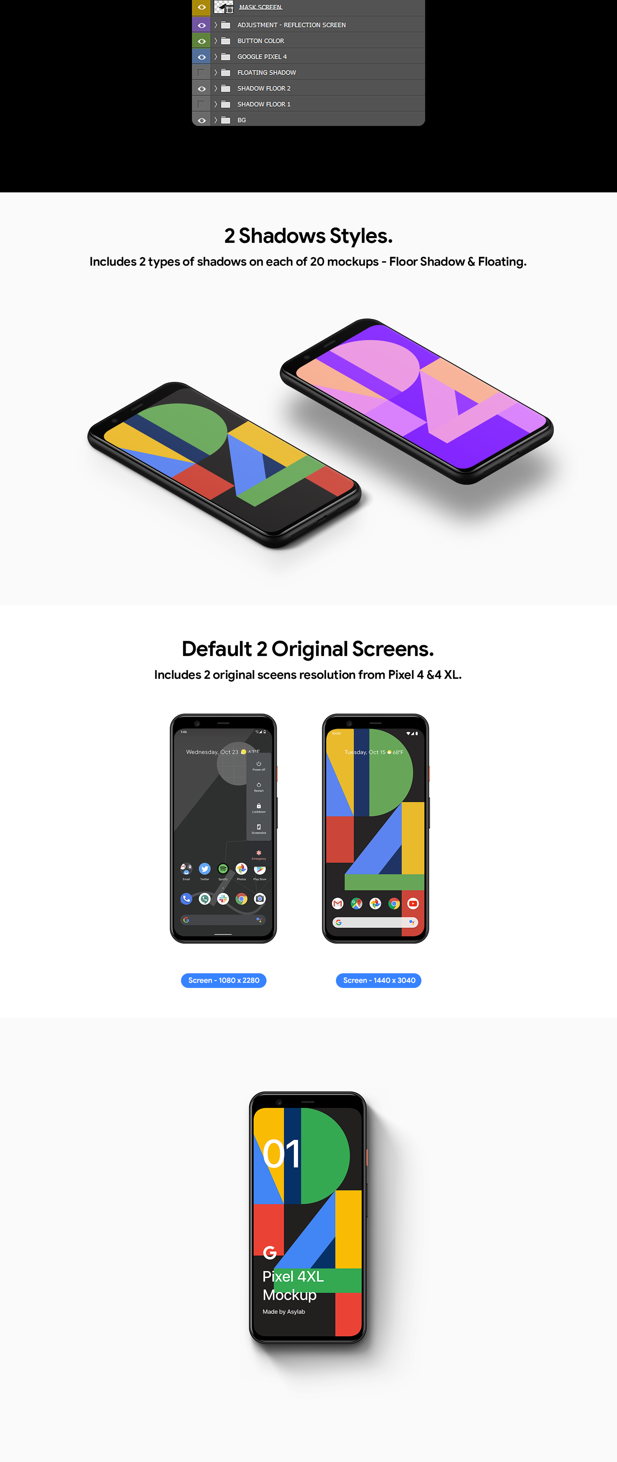 素材库下午茶：Google Pixel 4-20个设备演示素材库精选样机合集插图(1)