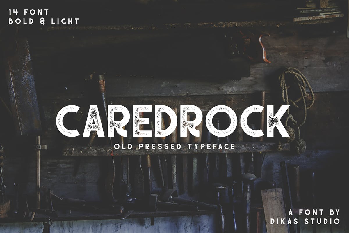 干净老式印刷风格无衬线英文字体 Caredrock插图