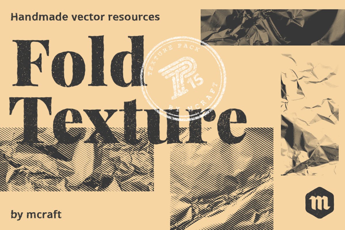 箔纸锡纸折叠皱褶纹理设计素材包 Fold Texture Pack 1.5插图
