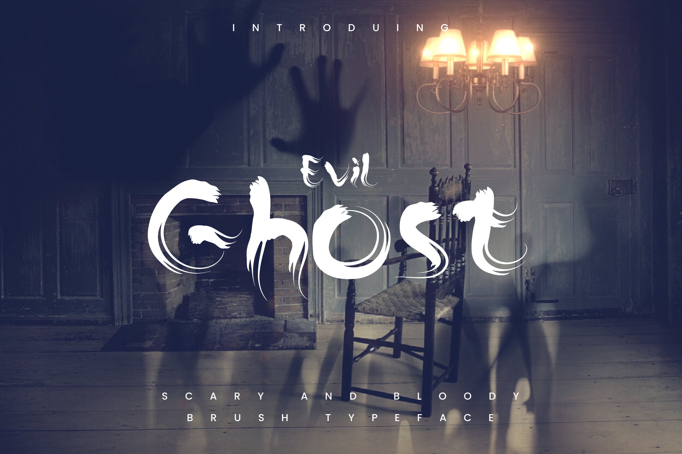 幽灵风格英文画笔笔刷装饰设计字体 The Ghost – Haunted Display Typeface插图