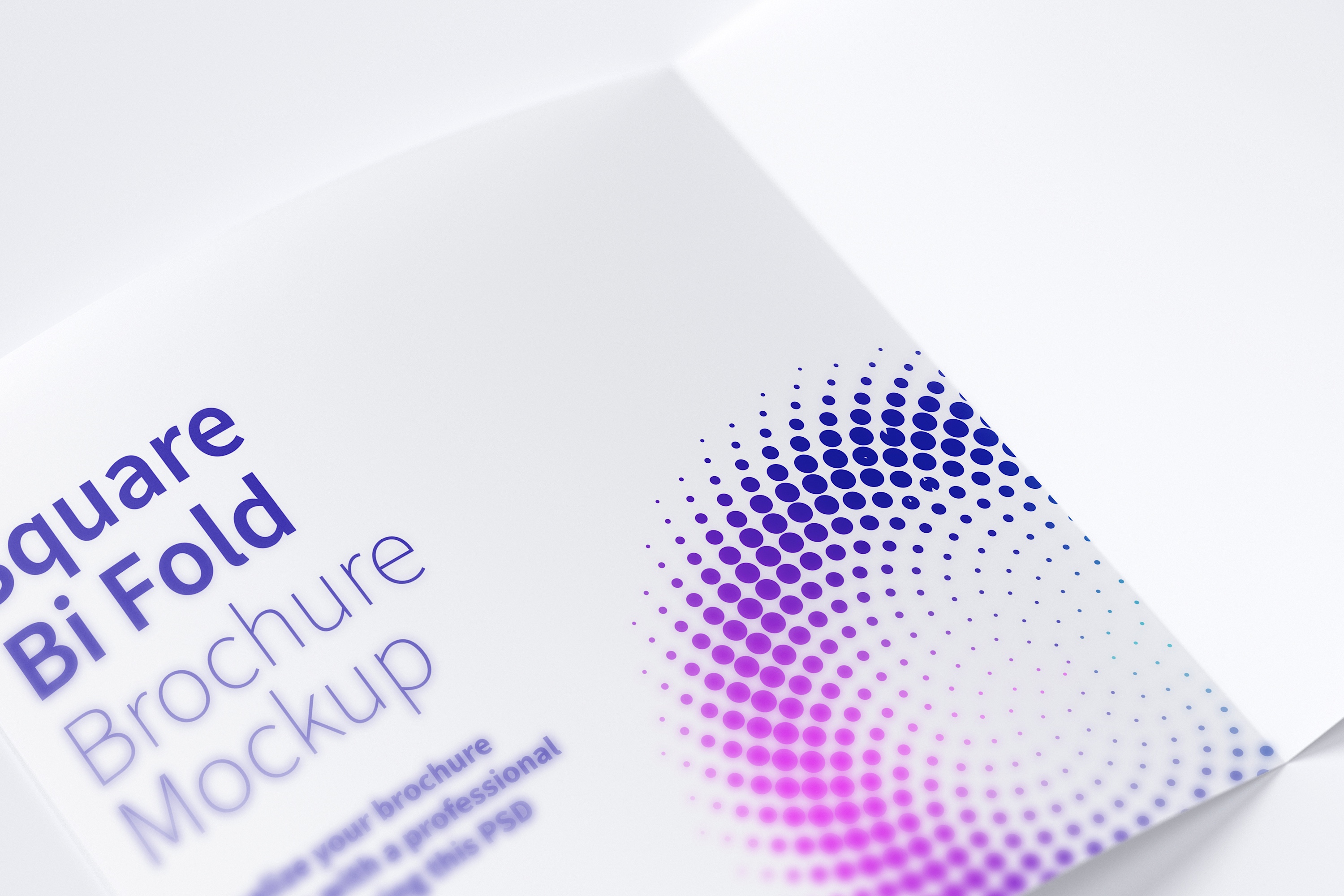 方形对折页传单设计印刷效果图样机05 Square Bi Fold Brochure Mockup 05插图