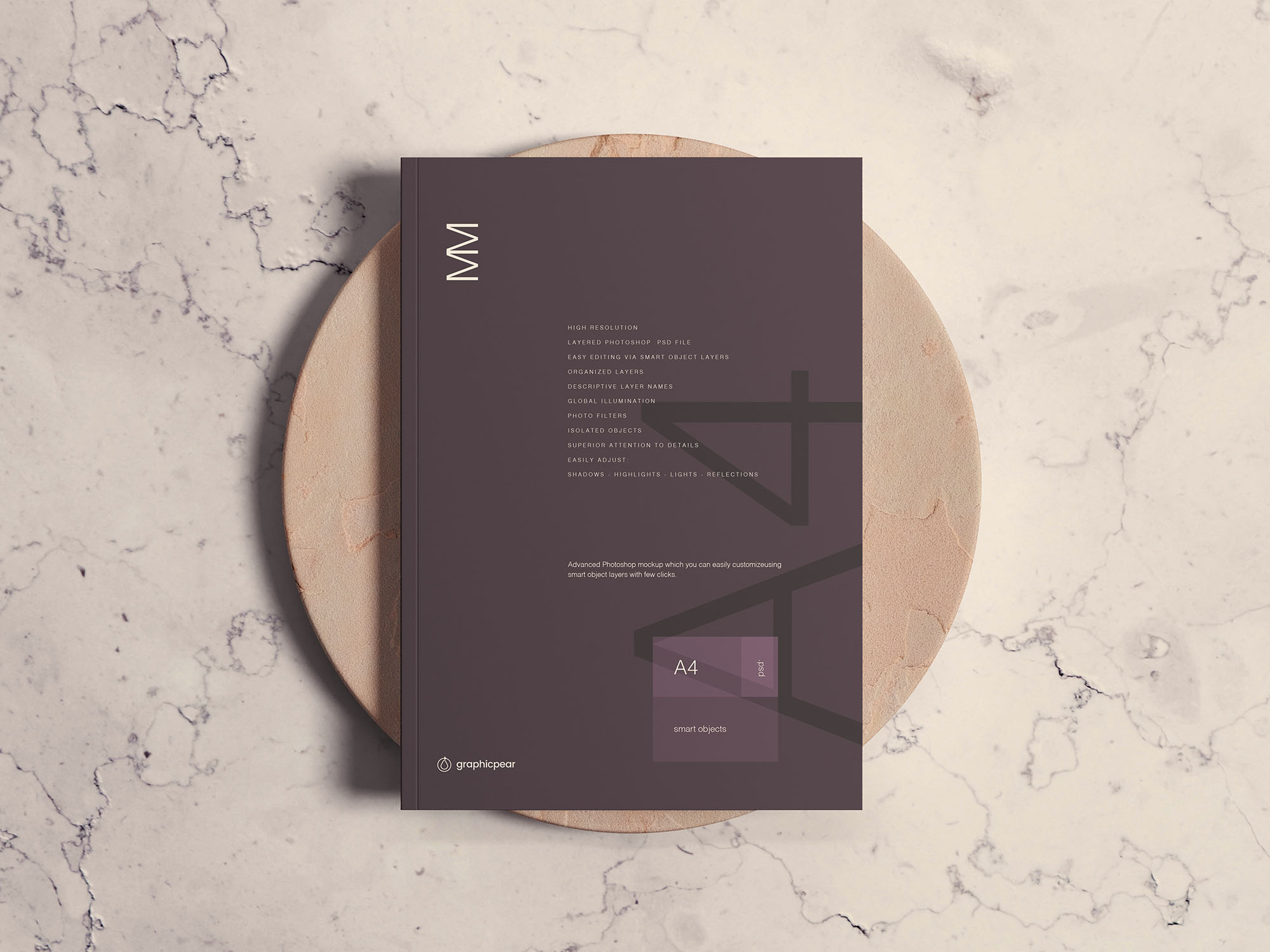 A4标准尺寸杂志封面设计图展示样机素材库精选 A4 Magazine Cover Mockup插图