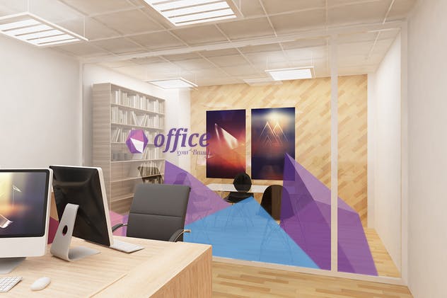 小型办公会议室会客室场景品牌Logo样机 Mockup Branding For Small Offices插图(3)
