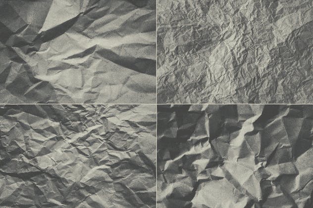 复古半色调皱褶纸张纹理 Crumpled Paper Halftone Textures插图(3)