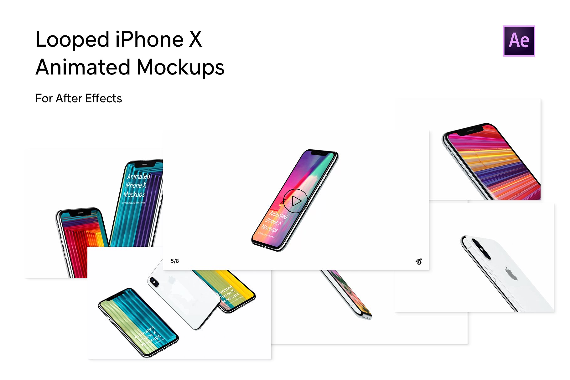 UI设计展示动态样机AE模板 for iPhone X插图