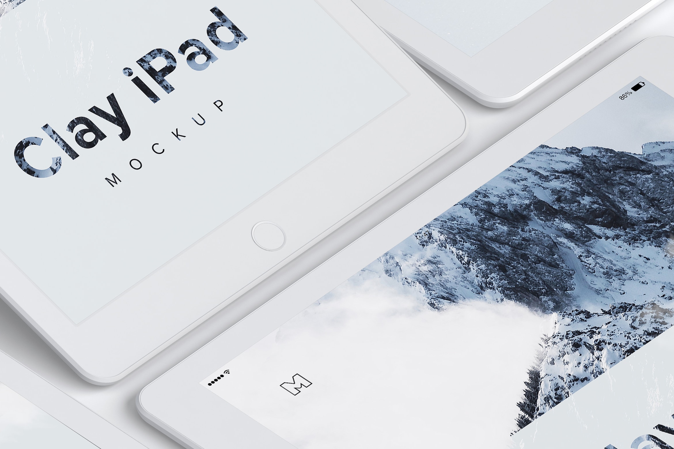 5K高清分辨率iPad平板电脑多屏幕预览效果样机05 Clay iPad 9.7 Mockup 05插图