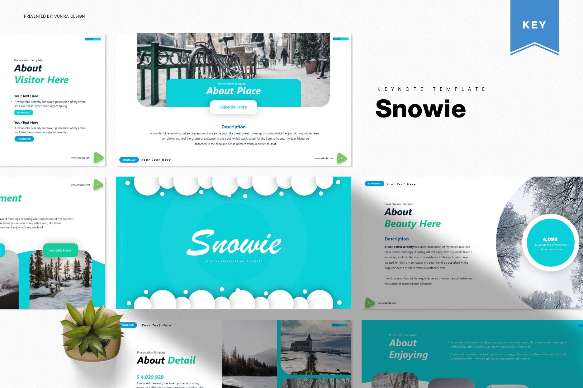 冬季元素版式素材库精选Keynote模板 Snowie | Keynote Template插图