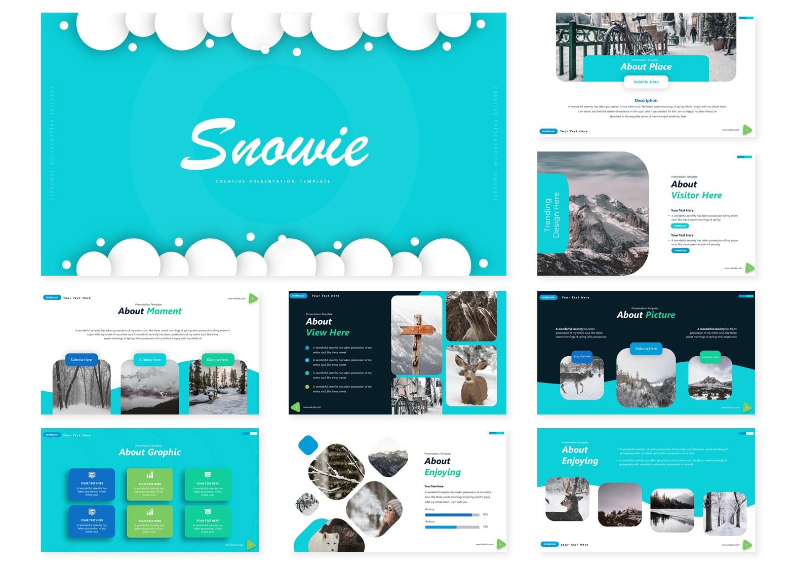 冬季元素版式素材库精选Keynote模板 Snowie | Keynote Template插图(1)
