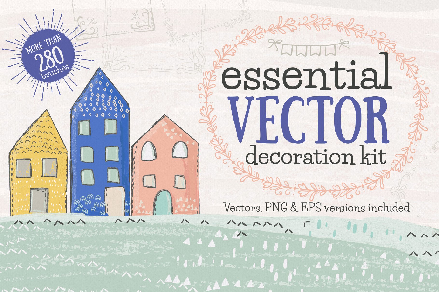 矢量花边装饰AI笔刷套件 Essential Vector Decoration Kit插图