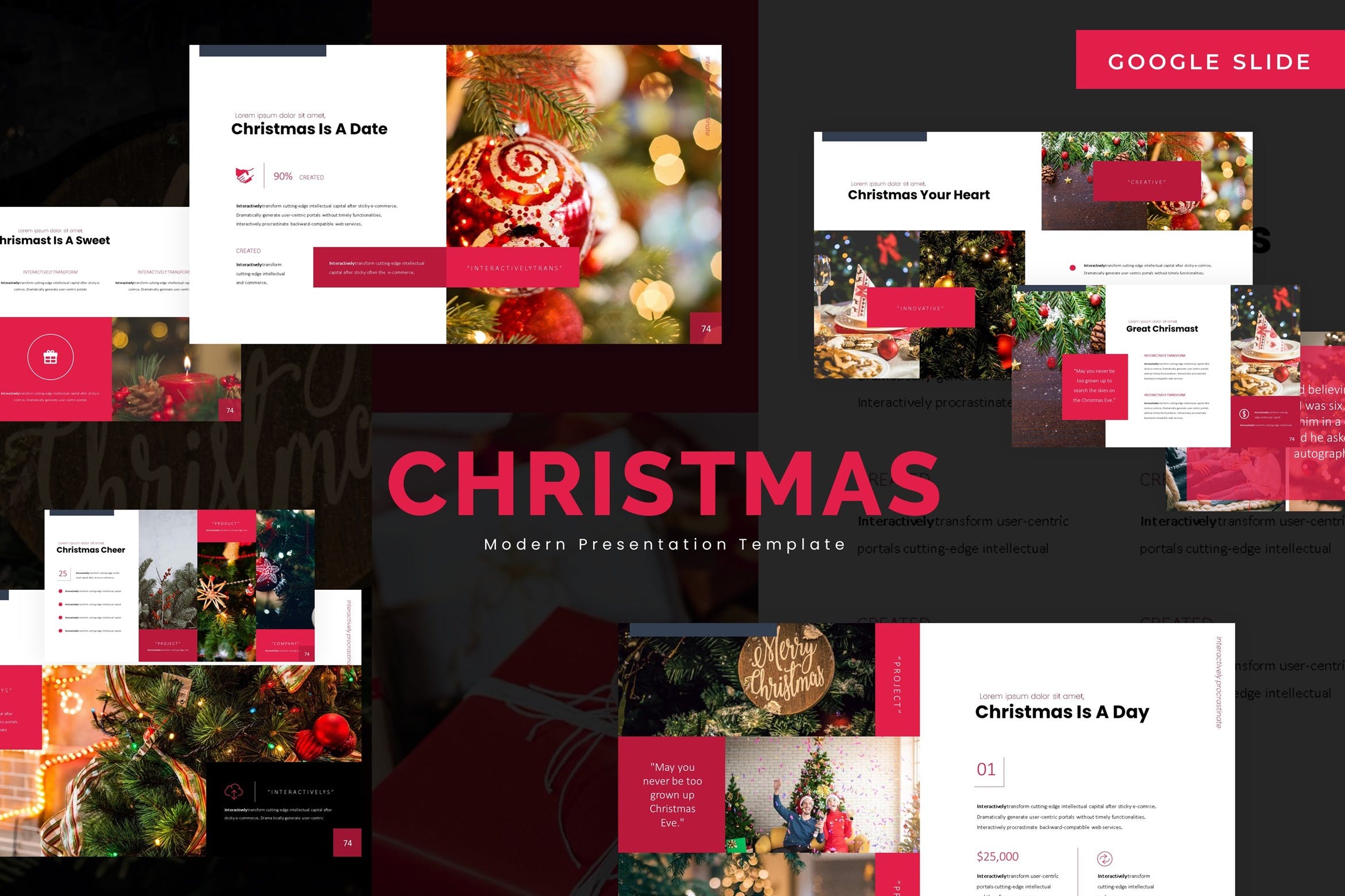 圣诞节节日主题谷歌幻灯片模板素材 Christmas – Google Slide Template插图