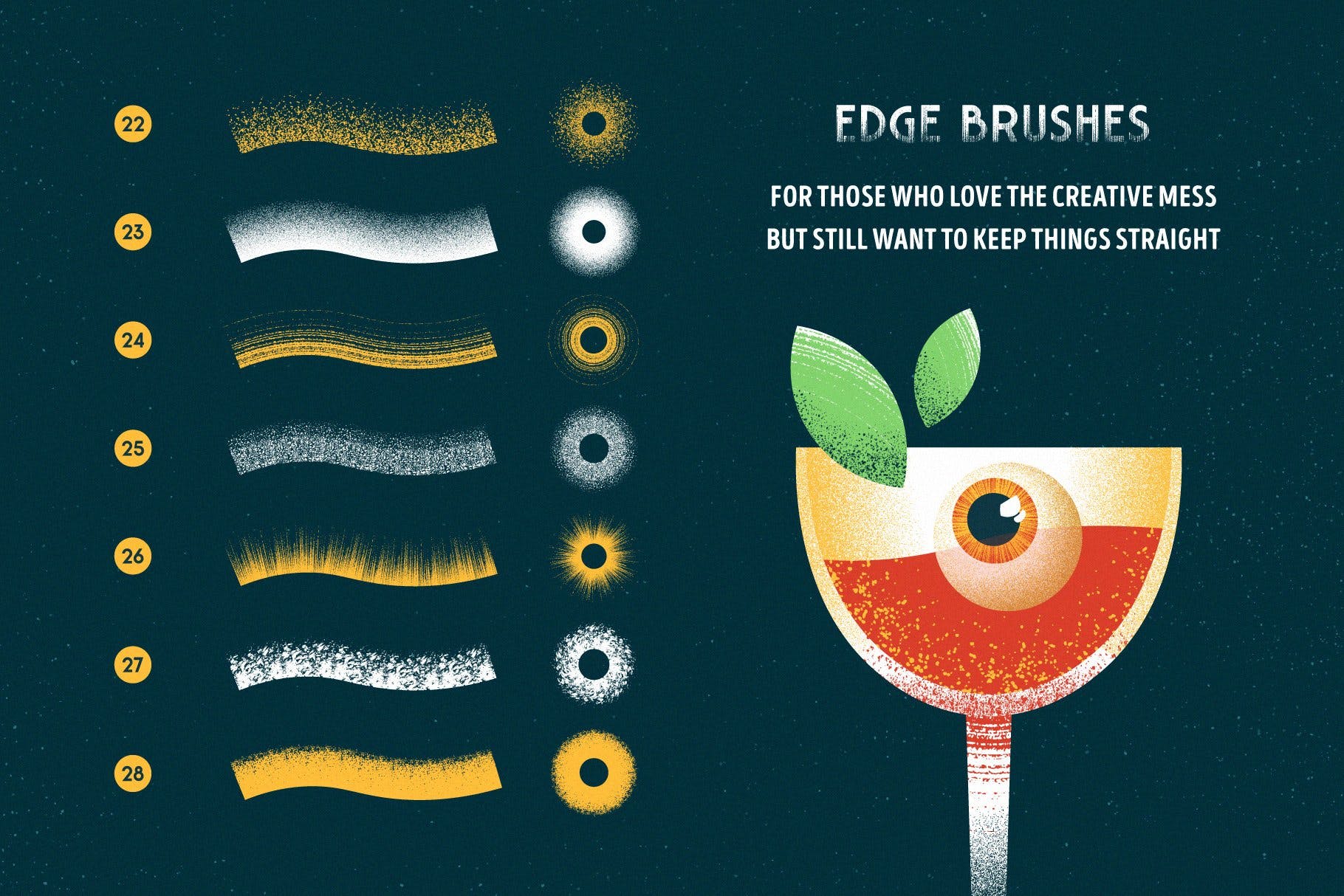 用于Illustrator的复古明暗效果纹理＆噪点笔刷 Shader Brushes for Illustrator插图(5)