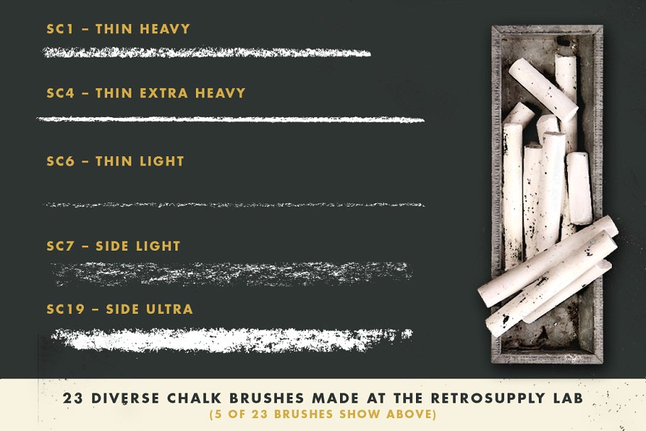 纺织风格粉笔笔画AI笔刷 DryGoods | Chalk Brushes for AI插图(3)