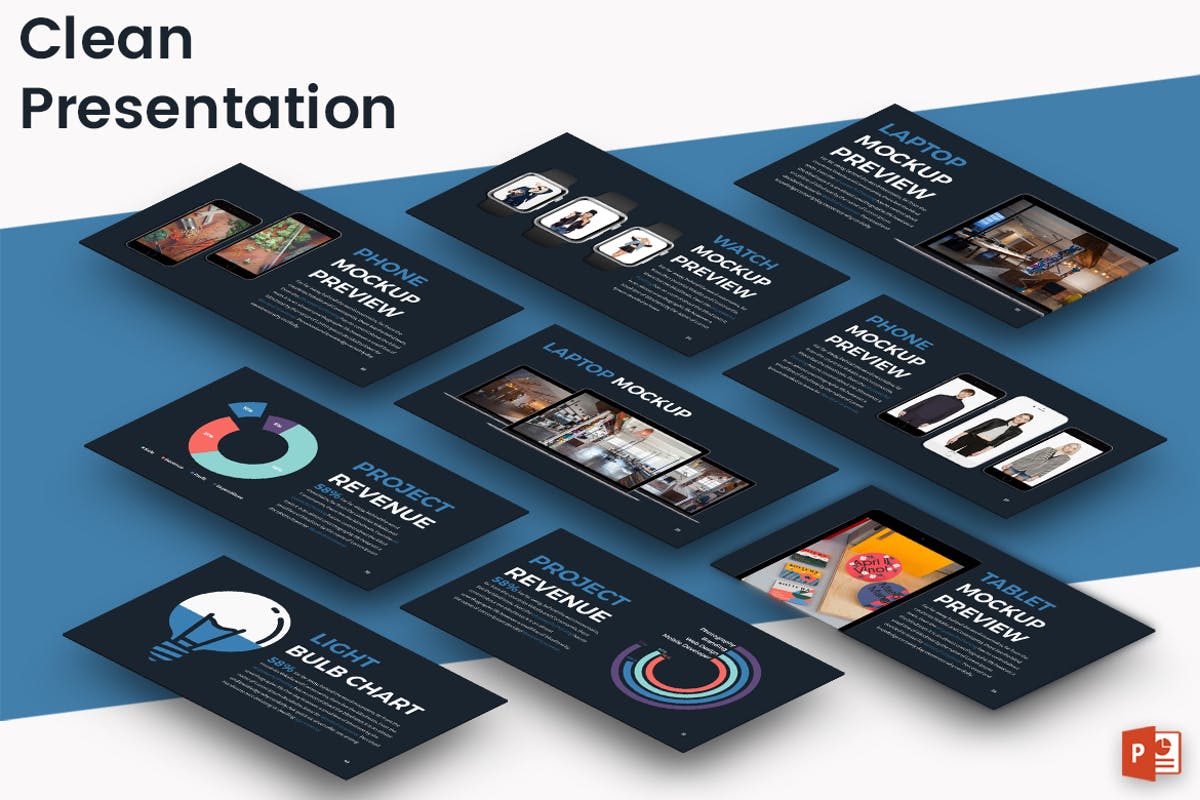 互联网创新产品介绍PPT幻灯片模板下载 CLEAN – Powerpoint Presentation Template插图
