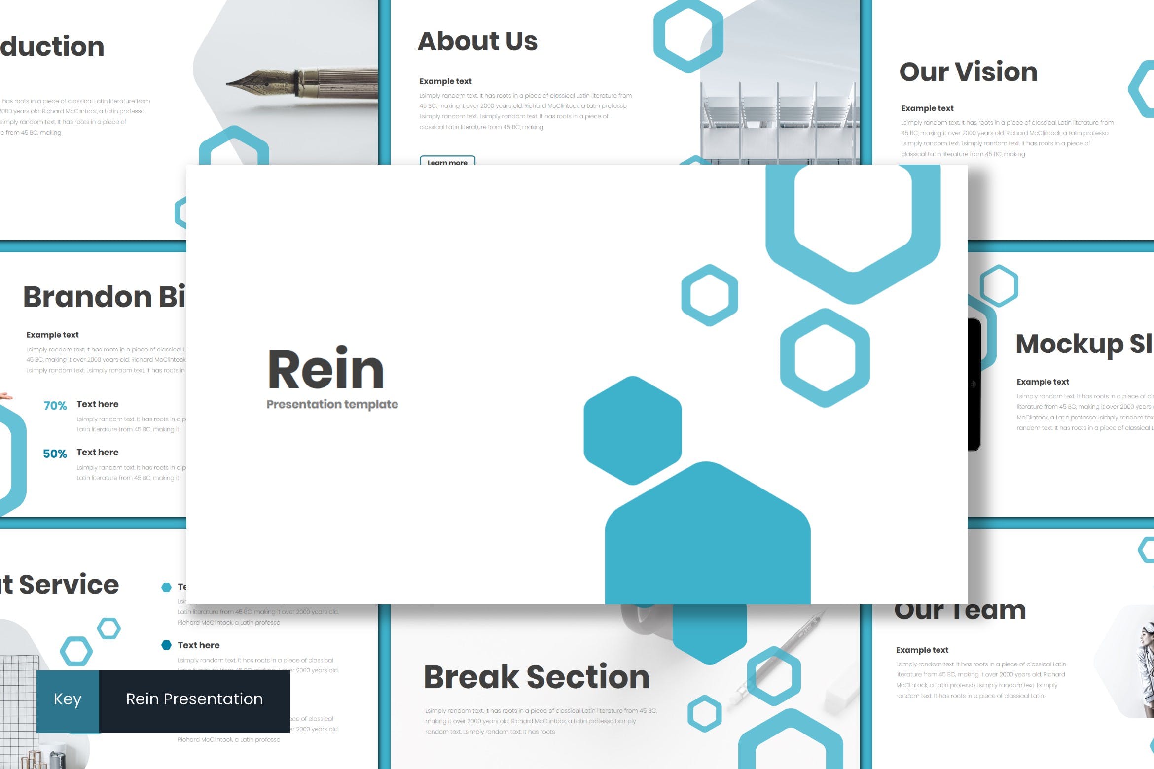 蓝色经典企业宣传业务介绍Keynote演示文稿模板 Rein – Keynote Template插图