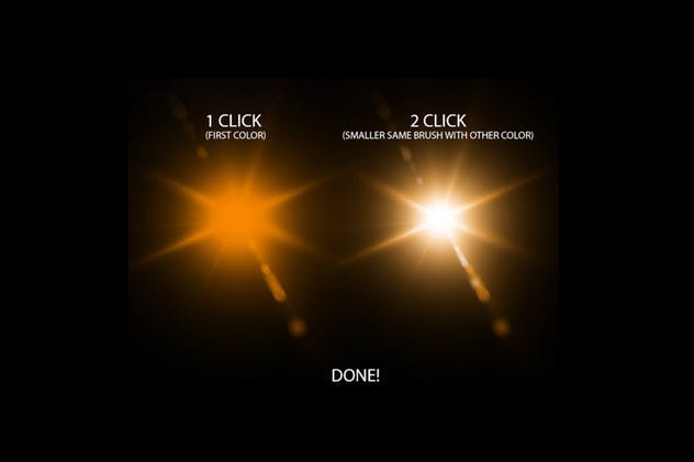 镜头眩光＆星光效果PS笔刷 Lens Flare & Stars Photoshop Brushes插图(3)