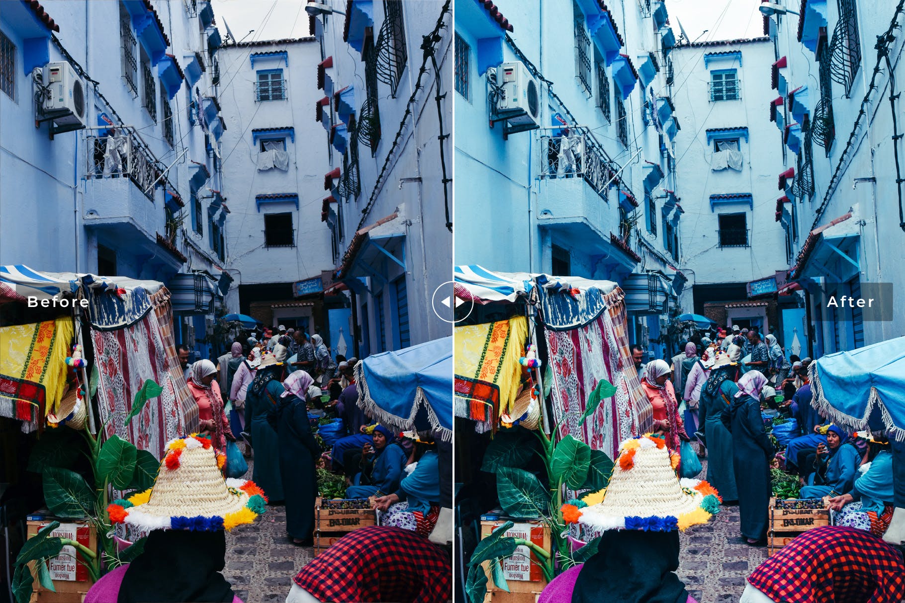 天蓝色调/褪色增强日落照片后期处理素材库精选LR预设 Chefchaouen Mobile & Desktop Lightroom Presets插图(3)