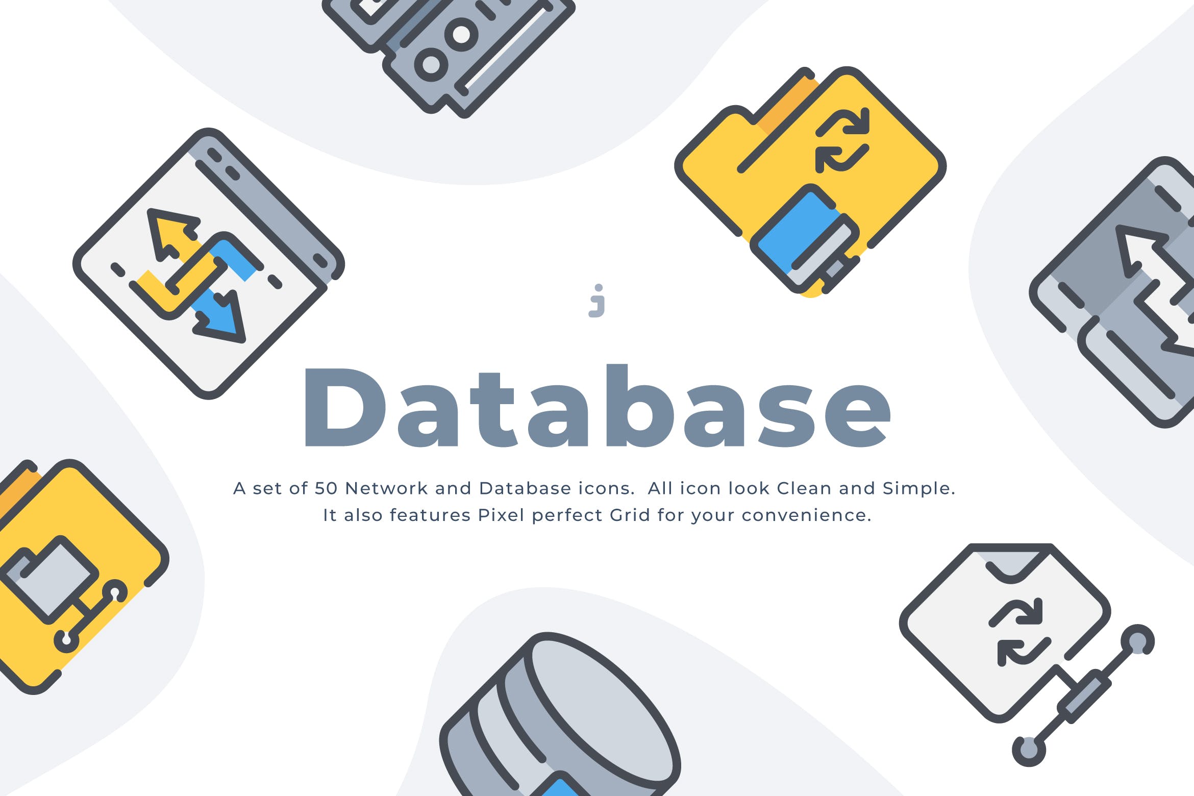 50枚网络与数据库矢量图标素材 50 Network and Database icon set插图