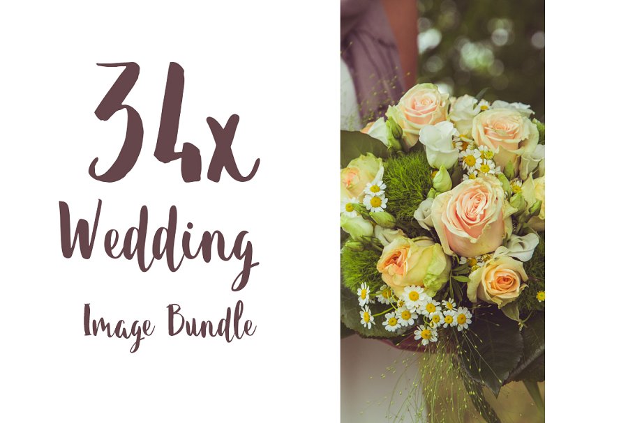婚礼现场特写镜头高清照片素材 34x hi-res Wedding Image Bundle插图
