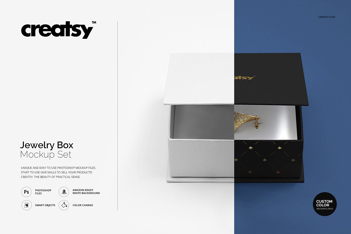 低调奢华珠宝盒礼品袋样机模板 Jewelry Box Mockup Set插图