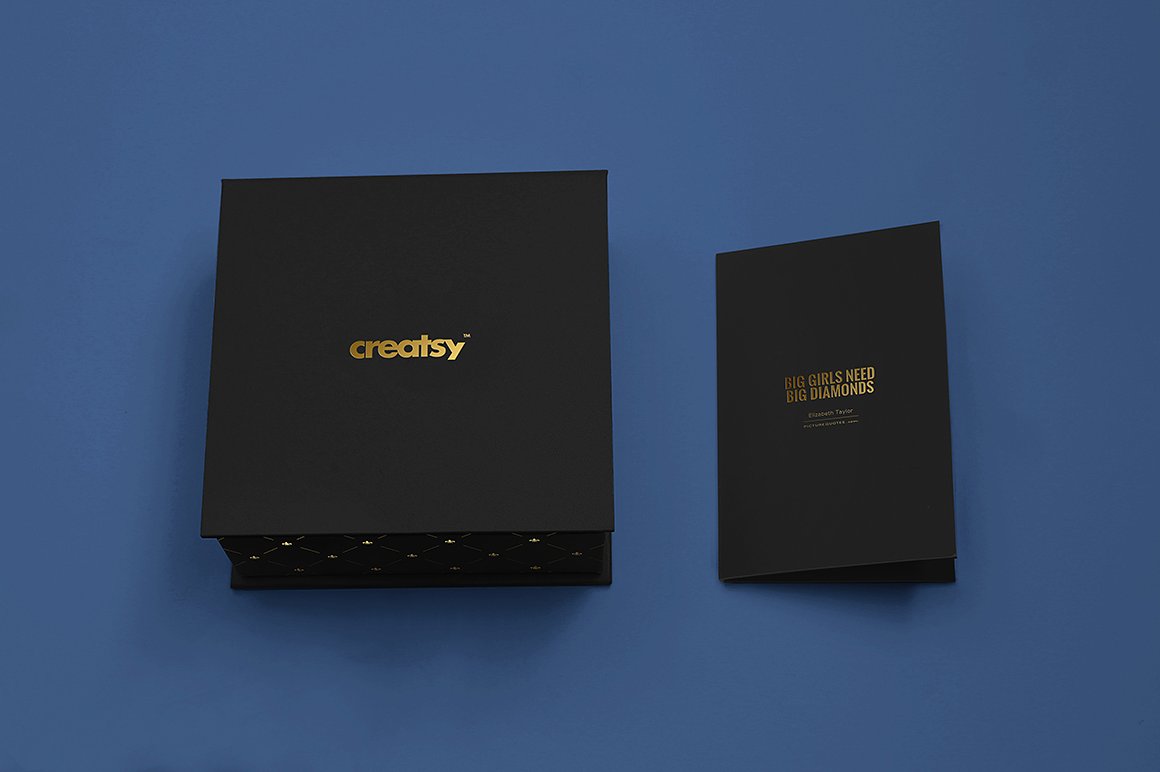 低调奢华珠宝盒礼品袋样机模板 Jewelry Box Mockup Set插图(5)