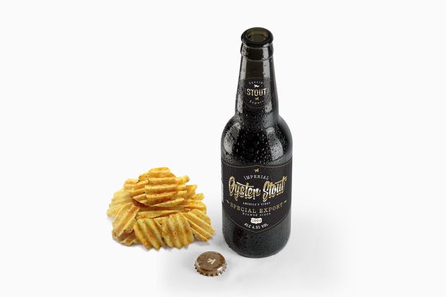 黑色啤酒瓶外观样机 Beer Black Bottle Mockup插图(9)